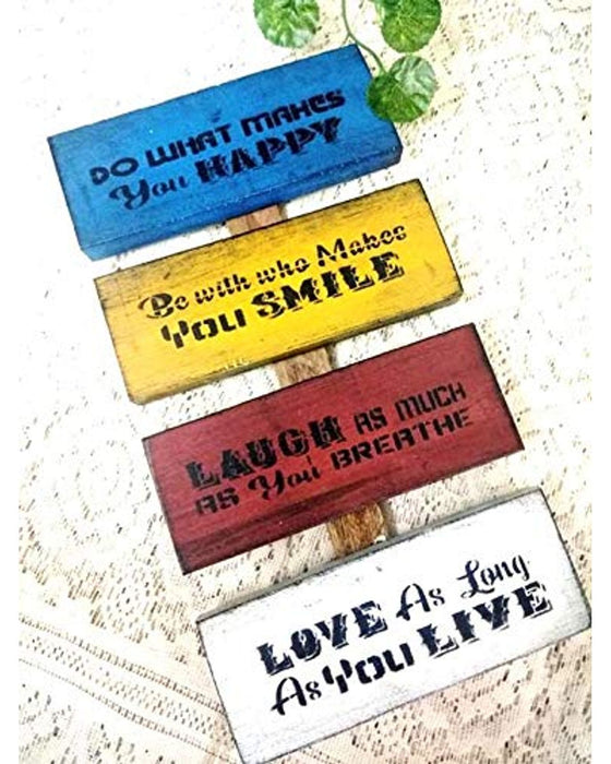 CrafTreat Family and Happy Together and Happy Smile and Welcome Home Stencil 6x6 4 Pcs Inches