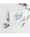 Calligraphy stencil decorations for Thank you card