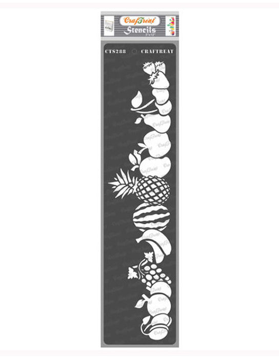 CrafTreat 3x12 inches Fruits Border Stencil for Card Making