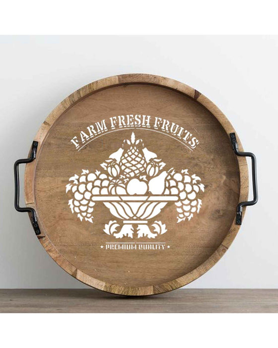 Fruit Basket Stencilling Design on Tray