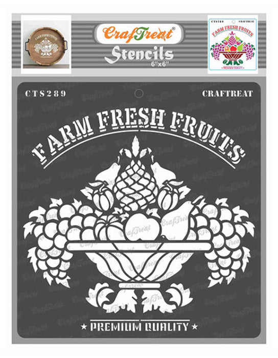 CrafTreat Fruit Basket Stencil CTS289