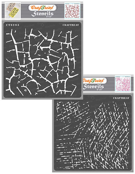 CrafTreat Crocodile Crackle and Scratches Stencil CTS293nCTS294