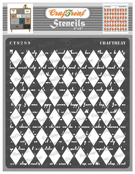 CrafTreat Harlequin Pattern Stencil Geometric Stencil
