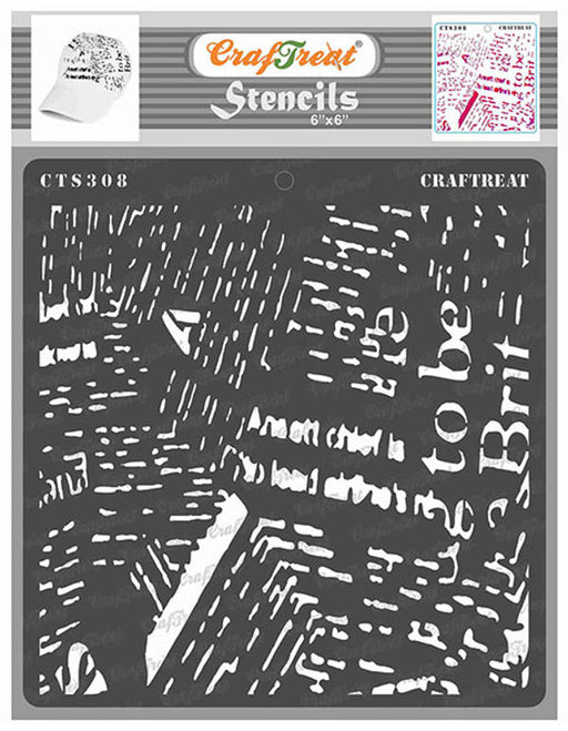 CrafTreat Newsprint Stencil Pattern Stencil 