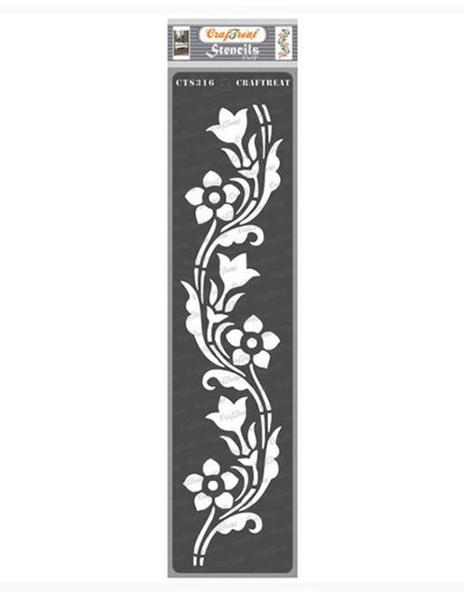 CrafTreat 3x12 inches Flower and Floral Border Design for border wall paintings