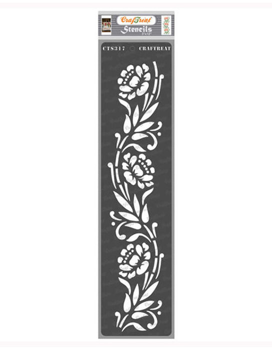CrafTreat Flower Border13 Stencil 3x12 Inches Online — Craftreat