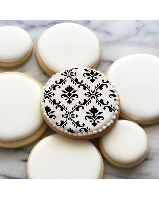 ikat damask stencil for cookies decoration ideas 