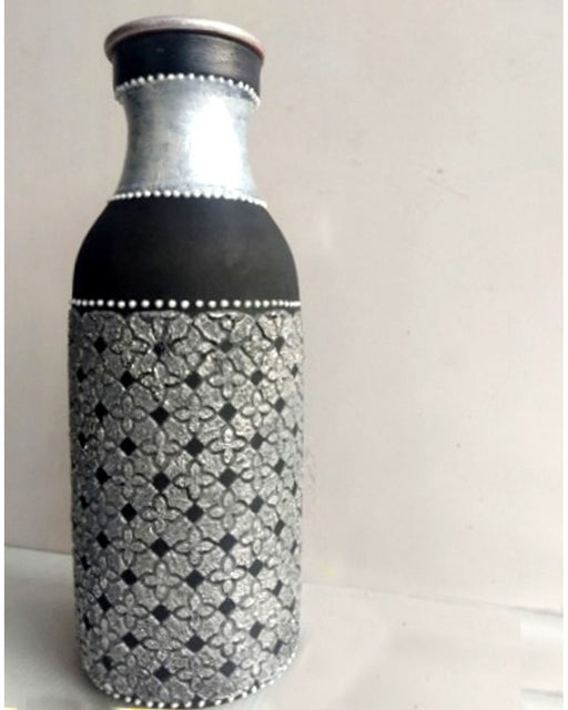 mini tile flower stencil ideas for bottle decoration