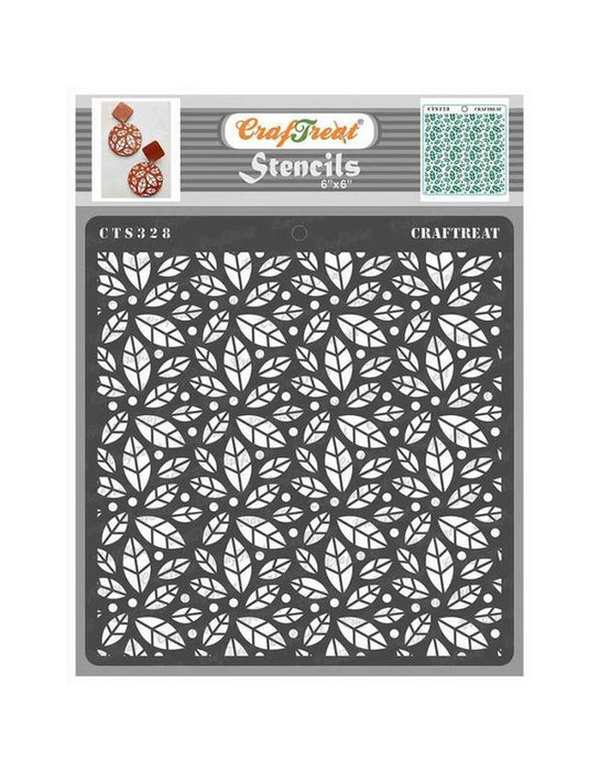CTS328 Scattered Leaves Stencil Geometric Stencil