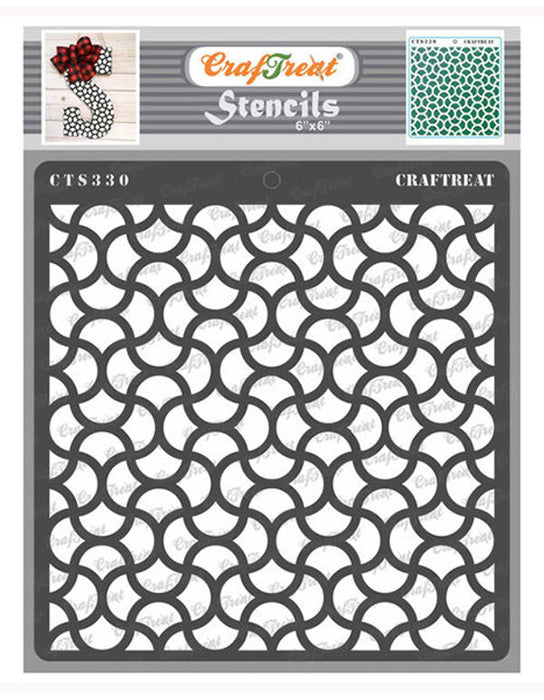 CrafTreat Intertwined Pattern Stencil 6x6 Inches for decorations