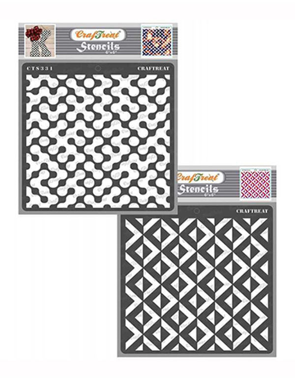 CrafTreat Scandinavian 3D Square Pattern Stencil for Paintings 6x6 Inches  Online — Craftreat