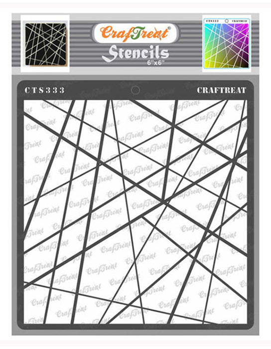 CrafTreat Asymmetrical Line stencil 6x6 Inches Border Stencil
