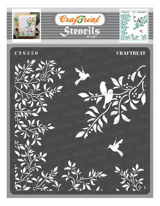  CrafTreat Reusable Wildflower Stencils for Painting on Wood,  Canvas, Paper, Fabric, Floor, Wall and Tile - Wild Flower Stencils - 6x6  Inch DIY Art and Craft Stencils for Painting Flowers 