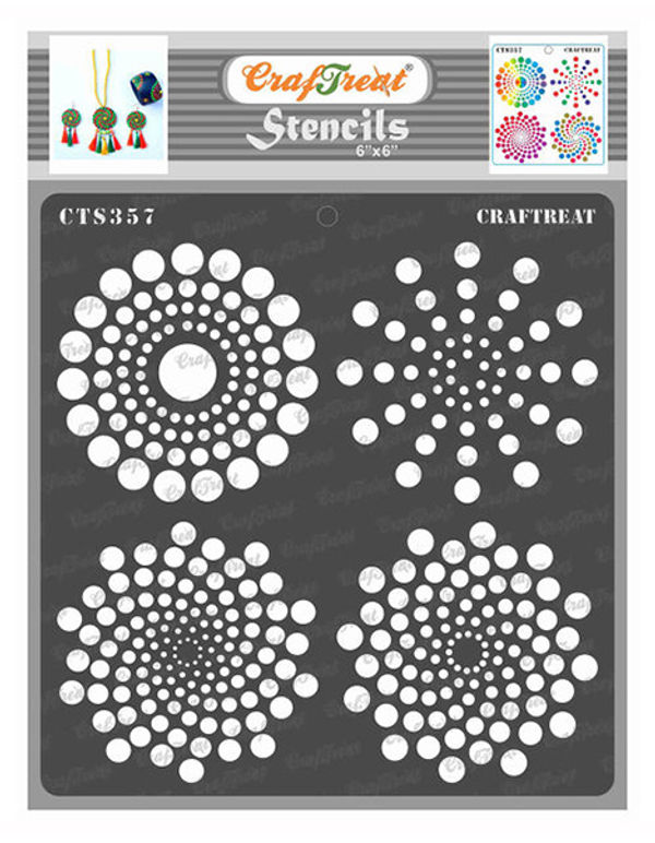 CrafTreat Dot mandala Basics Stencil 6x6 Inches Online — Craftreat craftreat-dot-mandala-basics-stencil-6x6-inches-online-craftreat
