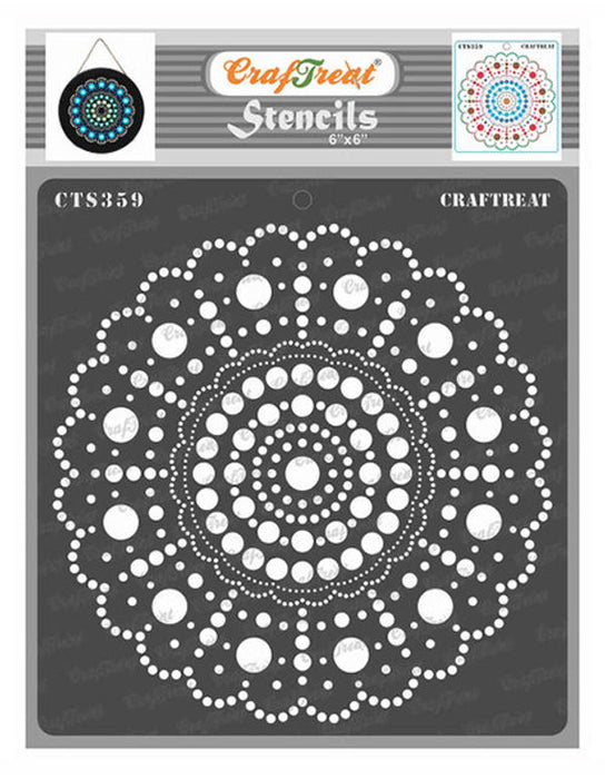 CrafTreat Round dot Mandala Stencil Rangoli Pattern Stencil 