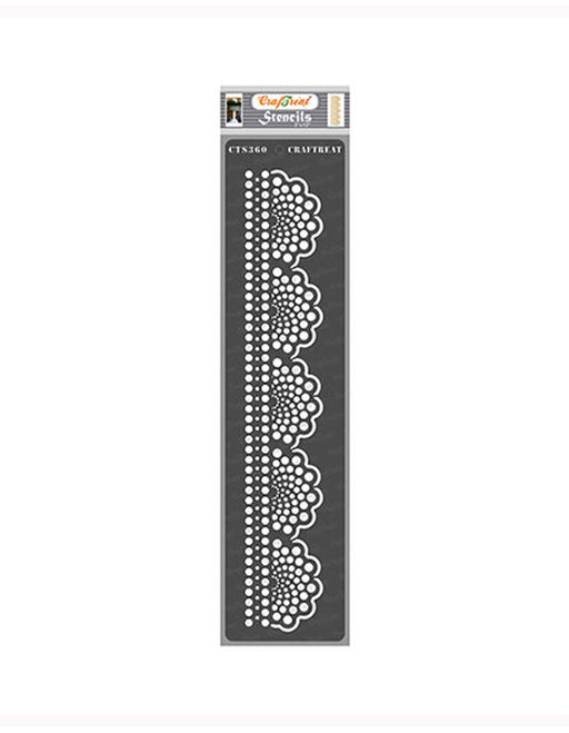 CrafTreat 3x12 inches Dots Border stencil for wall paintings