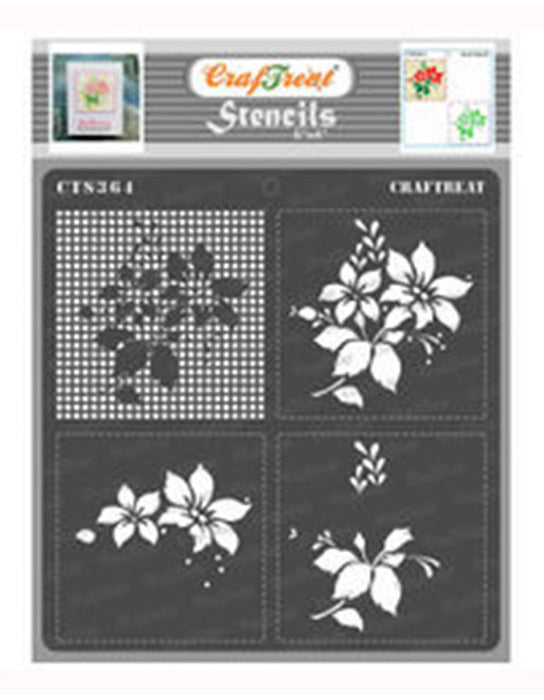 Flower Fusion Checks Stencils Background Stencil 