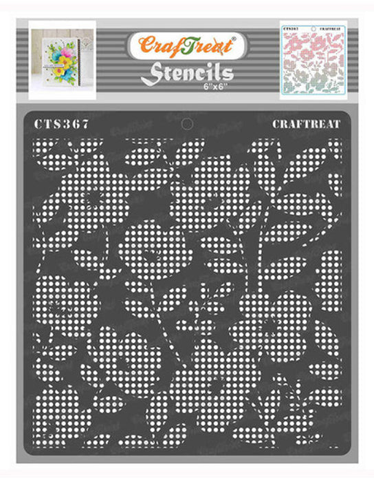 Positive Dots Flower Stencils Background Stencil 