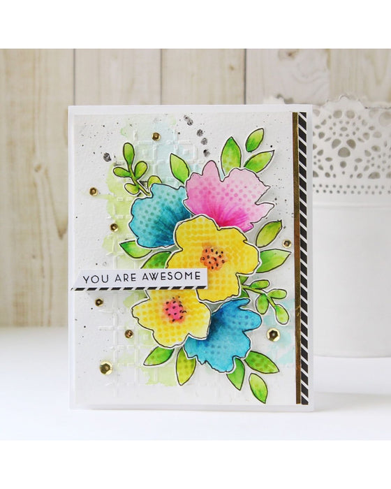 CrafTreat Flower Fusion Positive Dots Stencil 6x6 Inches
