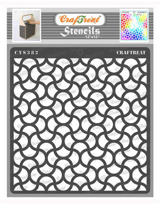 CrafTreat 12x12inches Intertwined background pattern design for wall paintings