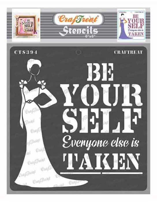 CrafTreat Be Yourself Stencil for Wall Art decorations