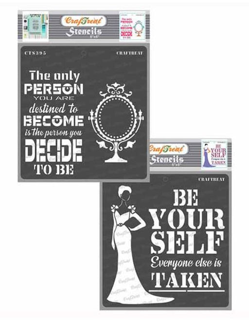 CrafTreat Be Yourself and Destiny Quotes Stencil for wall decor