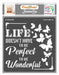 CrafTreat Wonderful life butterfly stencil Stencils quotes 6x6 Inches