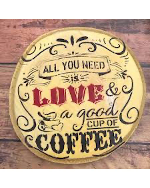 CrafTreat 6x6 Inches Coffee quotes stencil for crafts coffee love stencils for home d