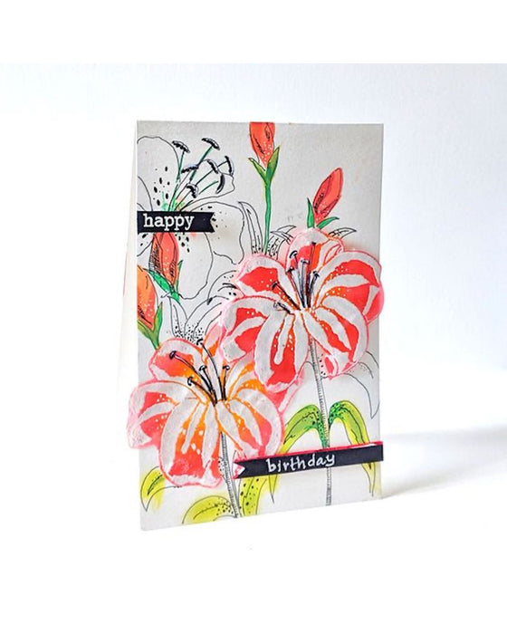 Tigerlily Flower Stencil for Birthday Cards