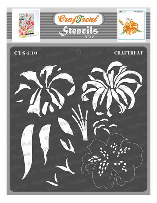 lily flower stencil CrafTreat Layered Tiger Lily Stencil for Painting and Crafting
