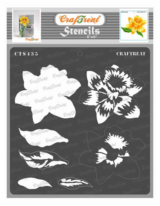 CrafTreat Layered Flower Daffodil Stencil Floral Stencil