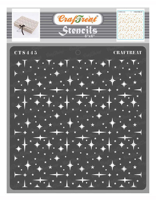 CrafTreat Stars all over Stencil Cloud Stencil 