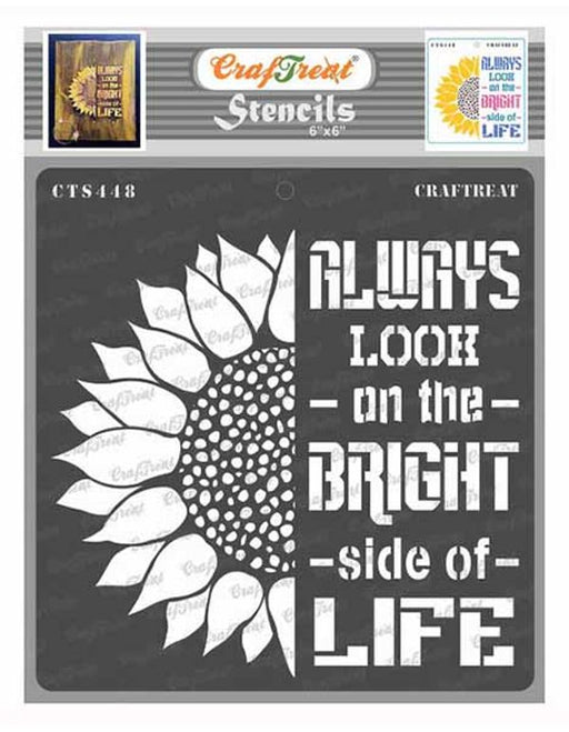 CrafTreat 6x6 Inches Sunflower quotes and Inspirational Stencils for Paintings