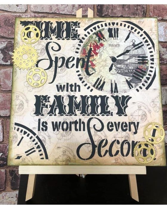 family time stencil inspiration for canvas painting