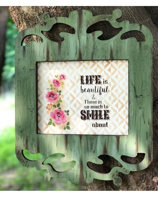 CrafTreat Bright side of Life and Smile now Stencil 6x6 Inches CrafTreat