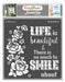 CrafTreat Smile Now Stencil 6x6 Inches Quotes Stencil