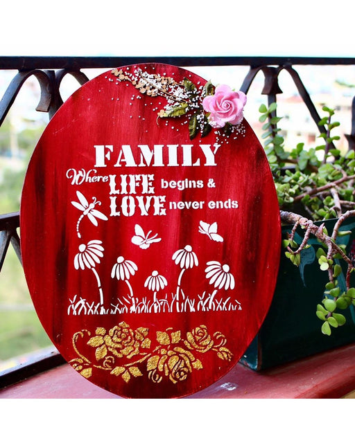 Family Stencil and Family Love Stencil Quotes 6x6 Inches Double Set