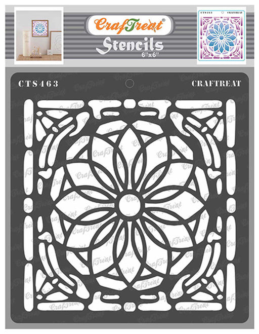 CrafTreat Stained Glass Patterns Stencil for Glass Painting Stencil 