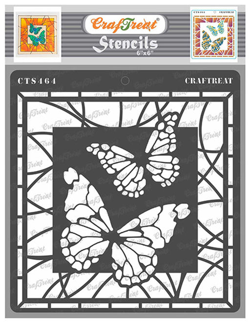 CrafTreat Stained Glass Butterflies StencilCTS464