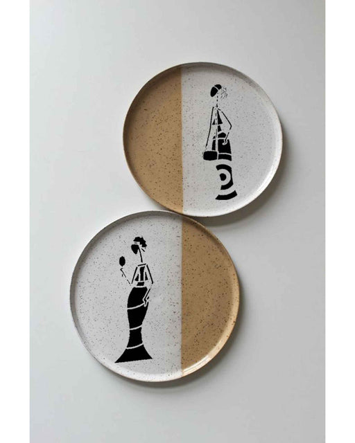 Beauty conscious Tribal ladies paintings on Plates