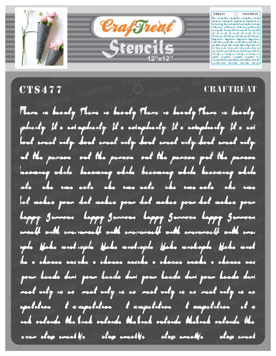 CrafTreat Script Stencil 12 CTS477