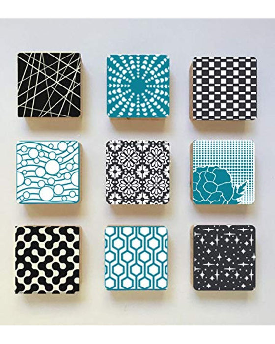 Geometric pattern stencils on Coasters
