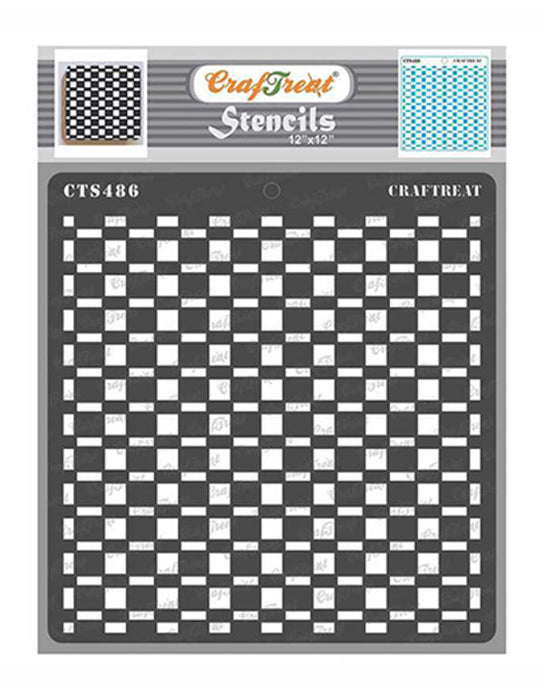 CrafTreat Checkered Stencil 12 Inches Background Stencil 