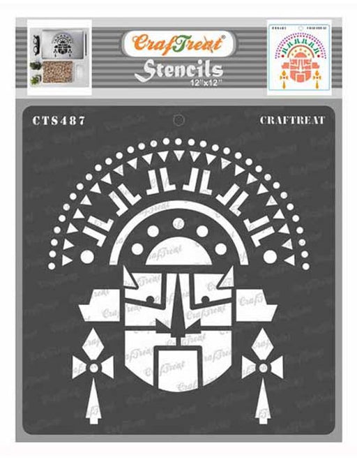 CrafTreat Stencil Tribal 12x12 Inches for Wall Designings