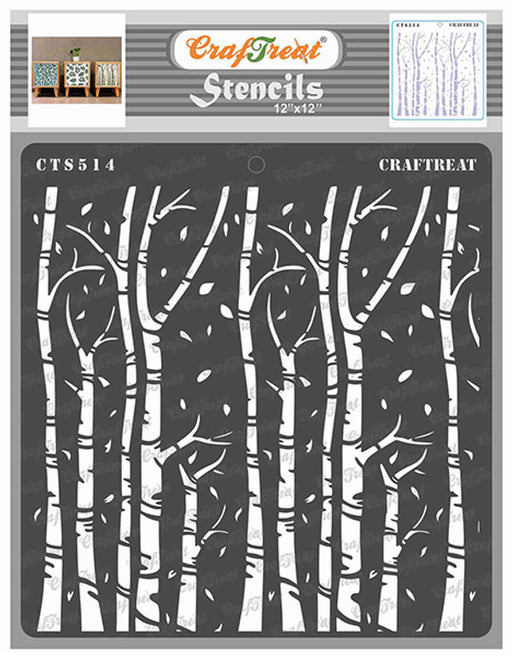 CrafTreat Autumn Trees Stencil 12 InchesCTS514