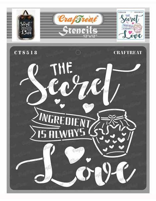 CrafTreat Kitchen Stencil Quotes 12x12 Inches for Decoration