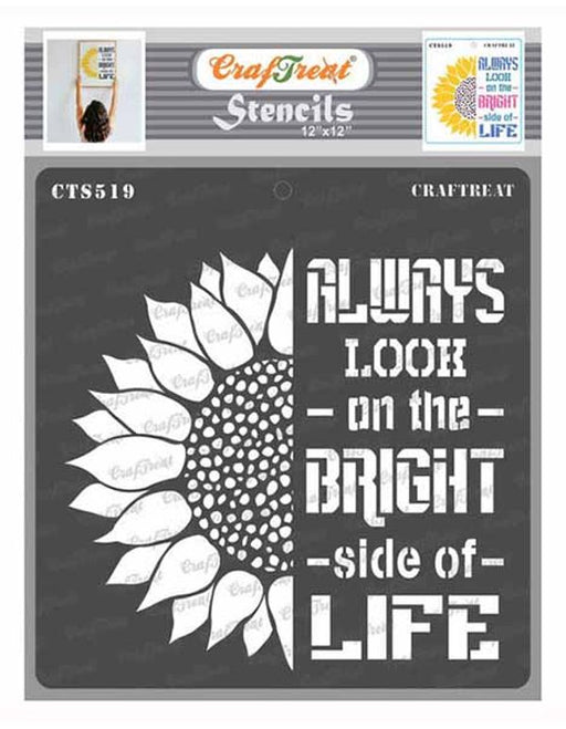 CrafTreat Inspirational Stencils for Walls 12x12 Inches for Painting on Wood