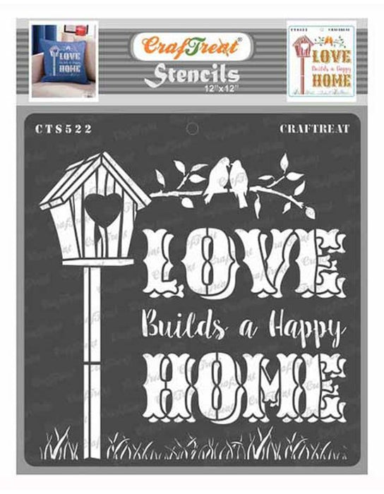 CrafTreat Home Stencil Quotes 12x12 Inches Wall Stencil Quotes for Painting