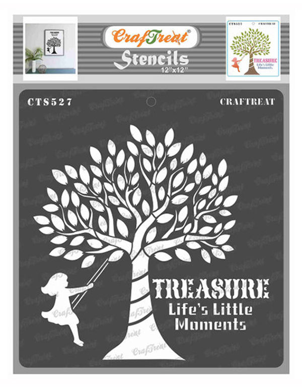 CrafTreat Family Tree 12 Inches Stencil for Home Decor Online