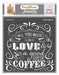 CrafTreat Coffee Quotes Stencil 12x12 Inches Stencil Quotes for Wood